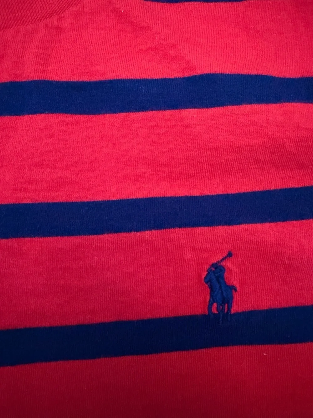 Polo Ralph Lauren Boys Red Navy Striped Navy Pony Logo T-Shirt L (14-16) - Picture 3 of 6